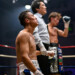 ドロー判定を聞いた瞬間に挑戦者の神足茂利（左）はひざまずいた。この段階ではまだ意識はハッキリしていたのだが…（写真・山口裕朗）