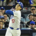 大谷翔平がノーヒット。NLDSに入って14打数1安打で打率.071だ（写真・UPI/アフロ）