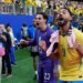 試合後にブラジルのクーニャが日本に向かって罵声を浴びせた（写真・ＡＰ/アフロ）